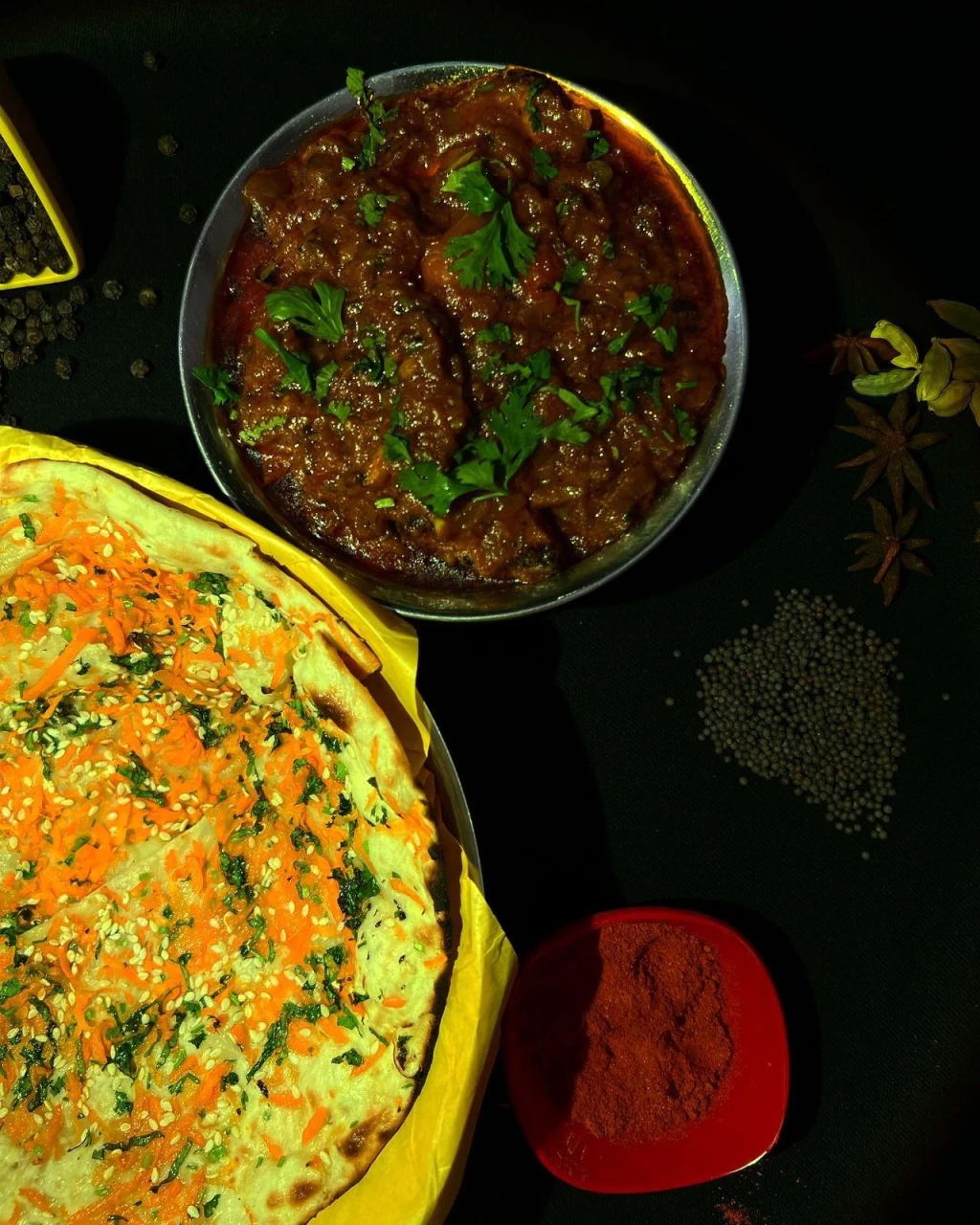 Kulcha with Veg Kadai
